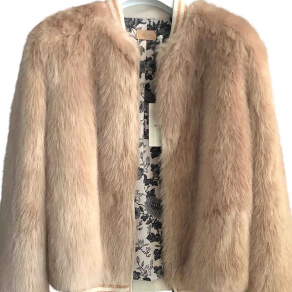 MOTHER Denim faux fur pink bomber - Picture 3 of 4